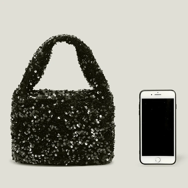 Women's Fashion Retro Sequin Design Shoulder Bag Large Capacity Simple Versatile Convenient Handbag 2023 New Sac à Main Femme