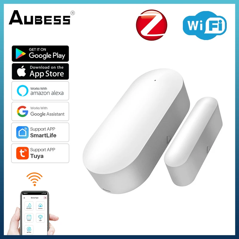 

WiFi/Zigbee Door Window Sensor Real-time Remote Monitoring Door Window Sensor Support For Tuya Smart Life Alexa Google Home APP