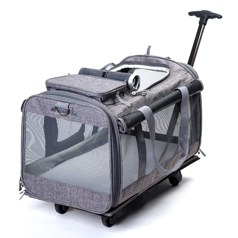 Pet stroller Cat Dog Carrier 4 Wheels Folding trolley Breathable Large Capacity Luggage Stroller