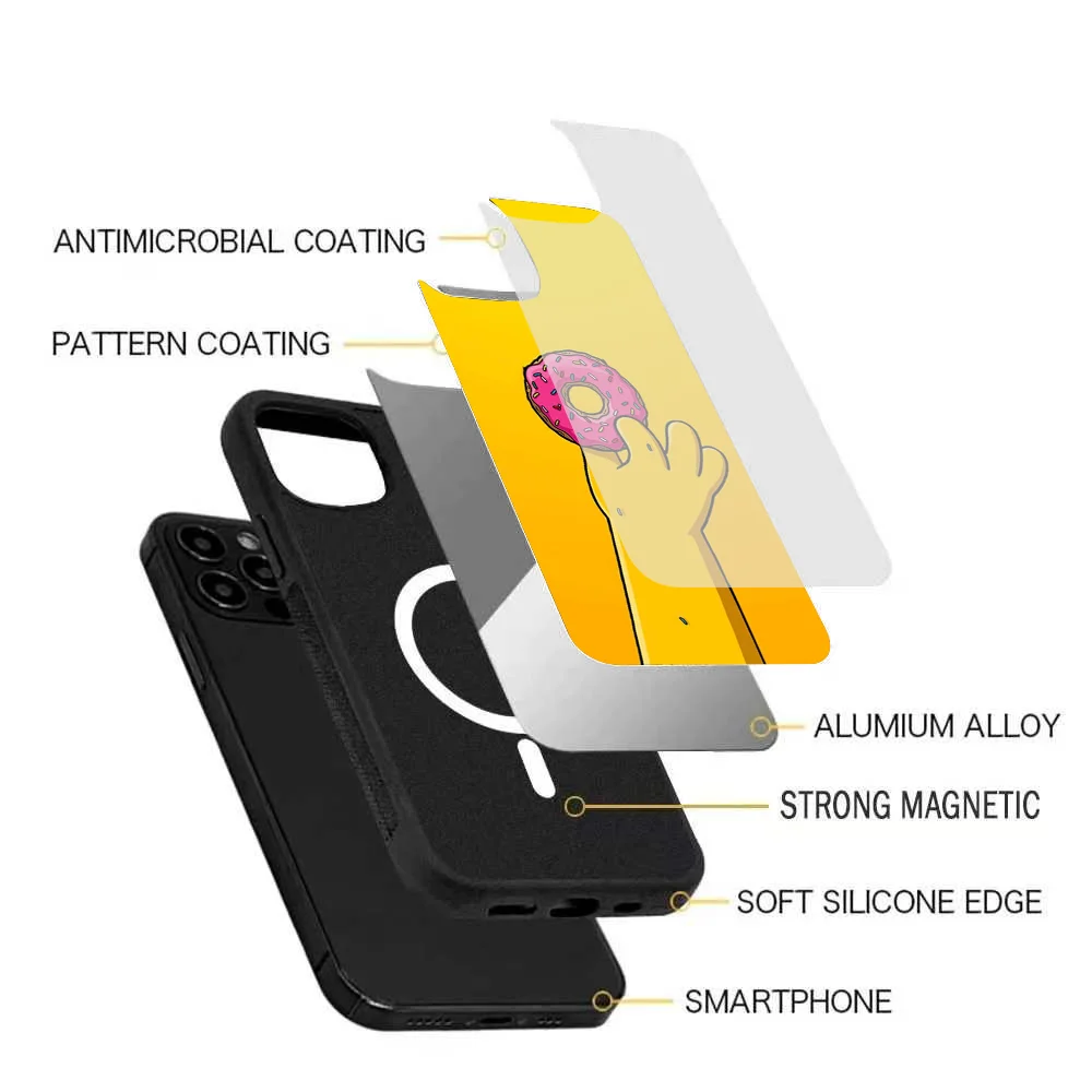 Забавный чехол для телефона с изображением Гомера S-SimpsonS магнитный IPhone 15 14 13 Pro Max 11