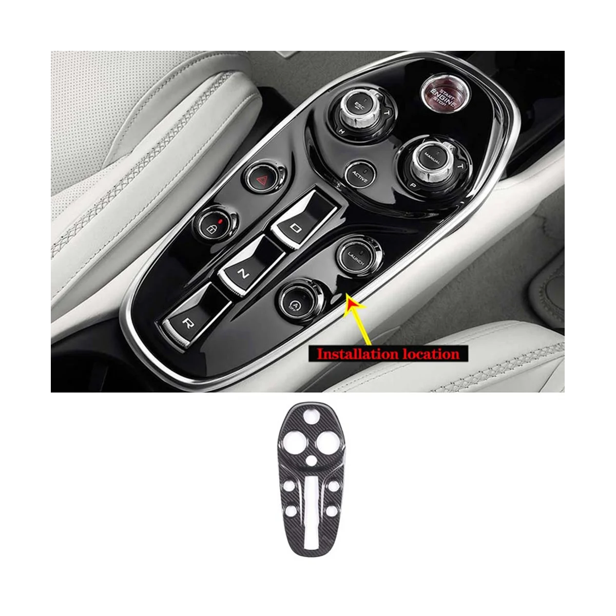

Центральная Автомобильная консоль из сухого углеродного волокна, панель переключения передач, отделка, декоративный чехол для McLaren GT 2019-2022, аксессуары