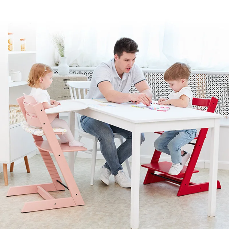 

Children's Growing Solid Wood Dining Chair Multi-speed Adjustment Baby Dining Chair Infant Dining Seat Learning Chair