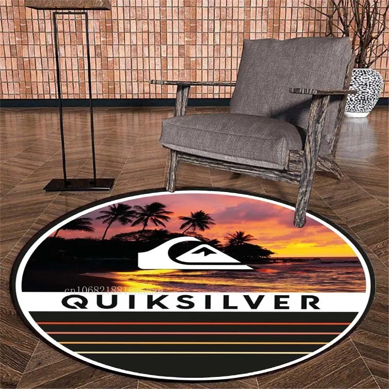 Круглый напольный коврик с принтом QUIKSILVER для доски серфинга ковер гостиной