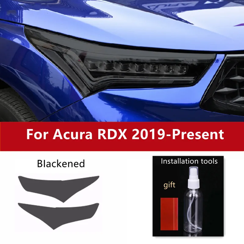 

2 шт., защитная Тонировочная пленка для передней фары автомобиля, дымчато-черная Прозрачная защитная наклейка из ТПУ для Acura RDX 2019-подарок