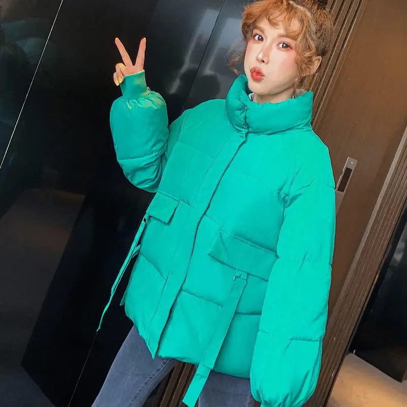 Snow Coat 2022 New Women's Clothing Solid Cotton Parkas Women's Outwear Korean Style Autumn Winter Oversized Coats Puffer Jacket