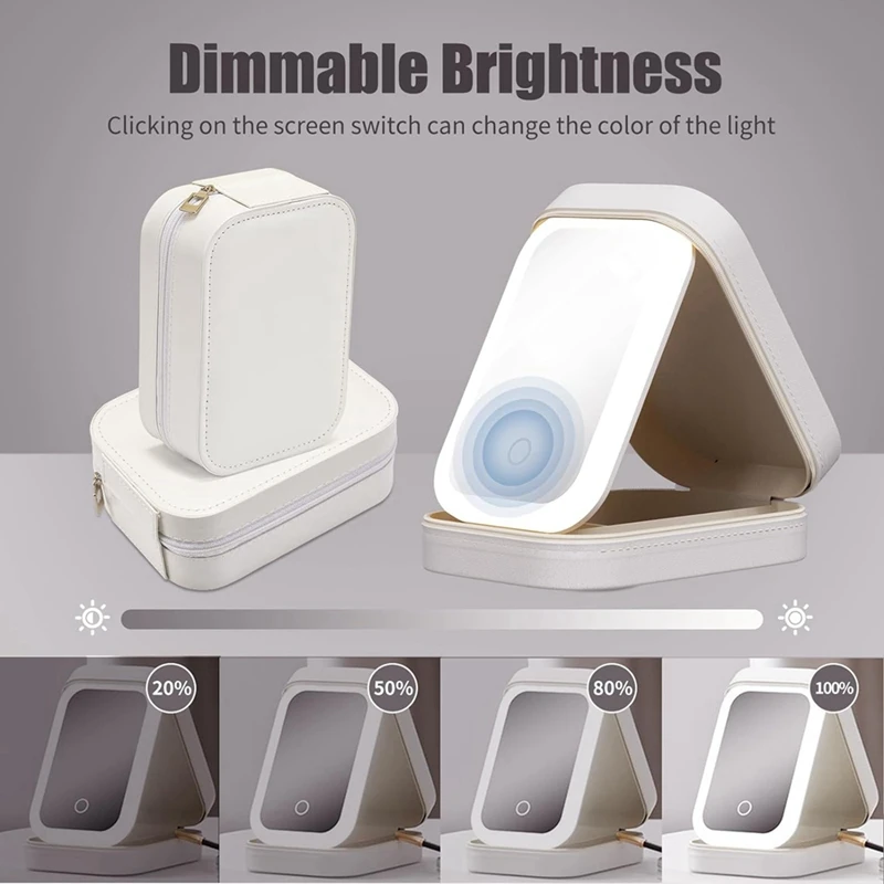 Дорожное зеркало для макияжа BMBY с подсветкой компактная косметичка со