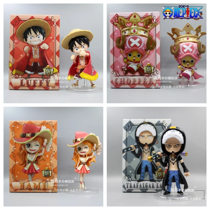 

Куклы Bandai One Piece, 15-я годовщина, 9 Q-версия, кавайные куклы, люффи, сандзи, Зоро, Тони, чоппер, Робин, усоп, фигурки, игрушки