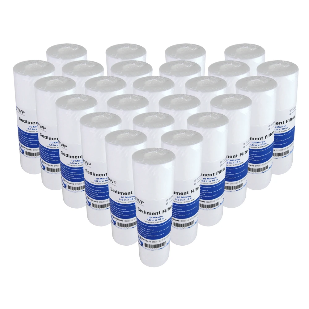 

Sediment Melt Blown Water Filter 10x2.5" Standard 10 Micron 25 Pack
