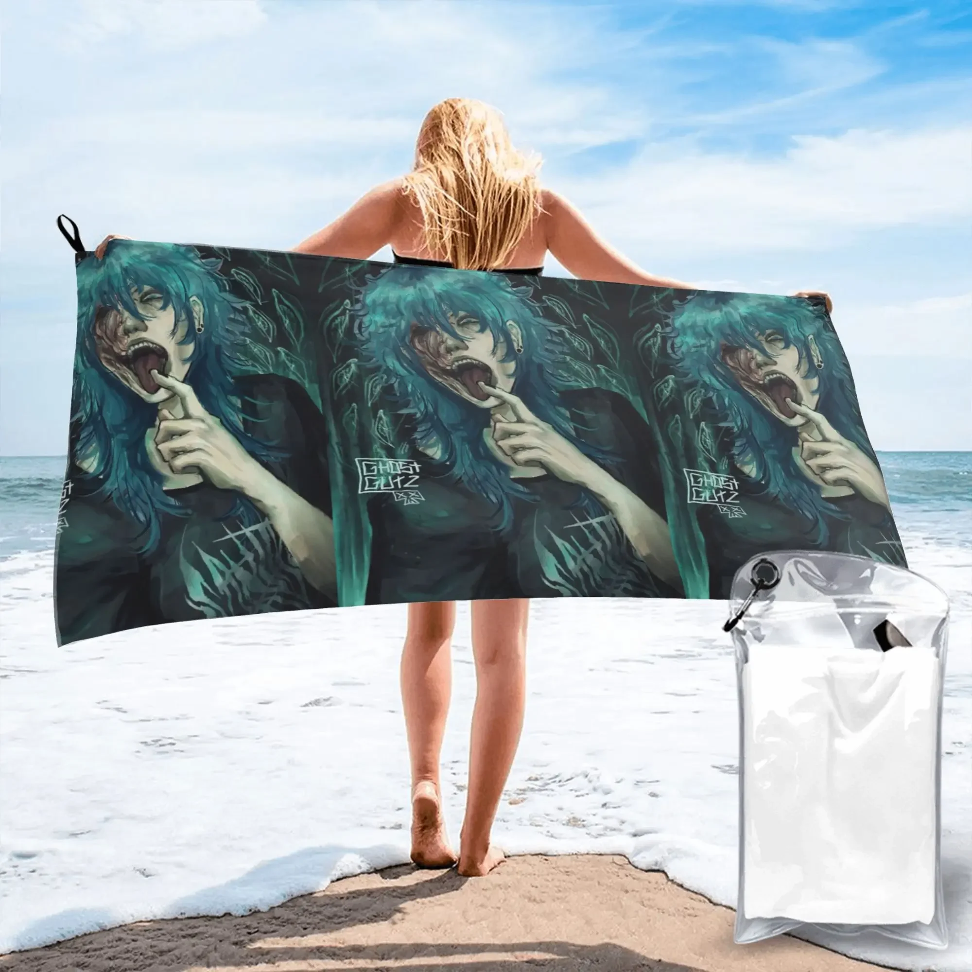Фото Пляжное полотенце Sally Face Game Anime SF Horror Sal Fisher, мягкое, из микрофибры, быстросохнущее, впитывающее, для ванной №1