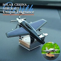 solar cessna aircraft with fragrance car air fresheners ornaments solar energy rotate aromatherapy decor for car office home