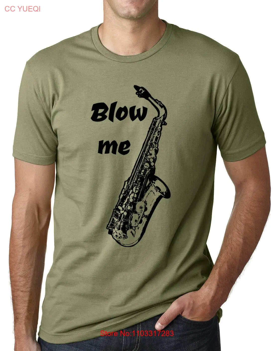 Смешная футболка с саксофоном Blow Me Sax музыкальная юмором