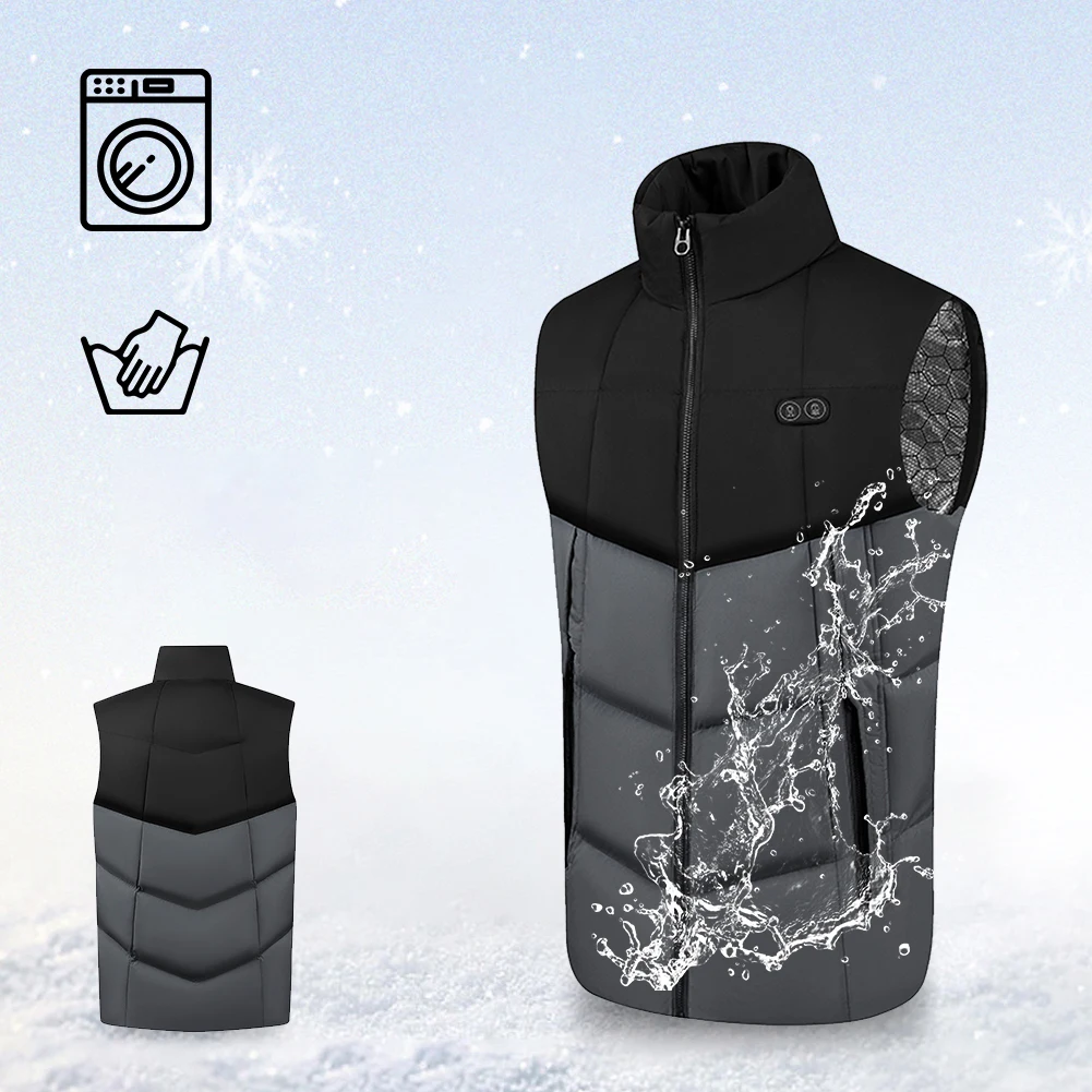 

17 Heated Areas Electric Heated Vest USB Charging Smart Warm Vest Electric Heated Coat Intelligent Heated Coat Outdoor Waistcoat