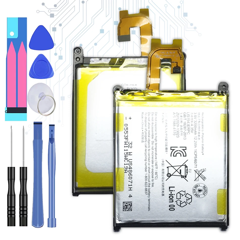 

For Sony 3200mAh LIS1543ERPC Battery For SONY Xperia Z2 L50w Sirius SO-03 D6503 D6502 Phone High Quality Battery + TOOL