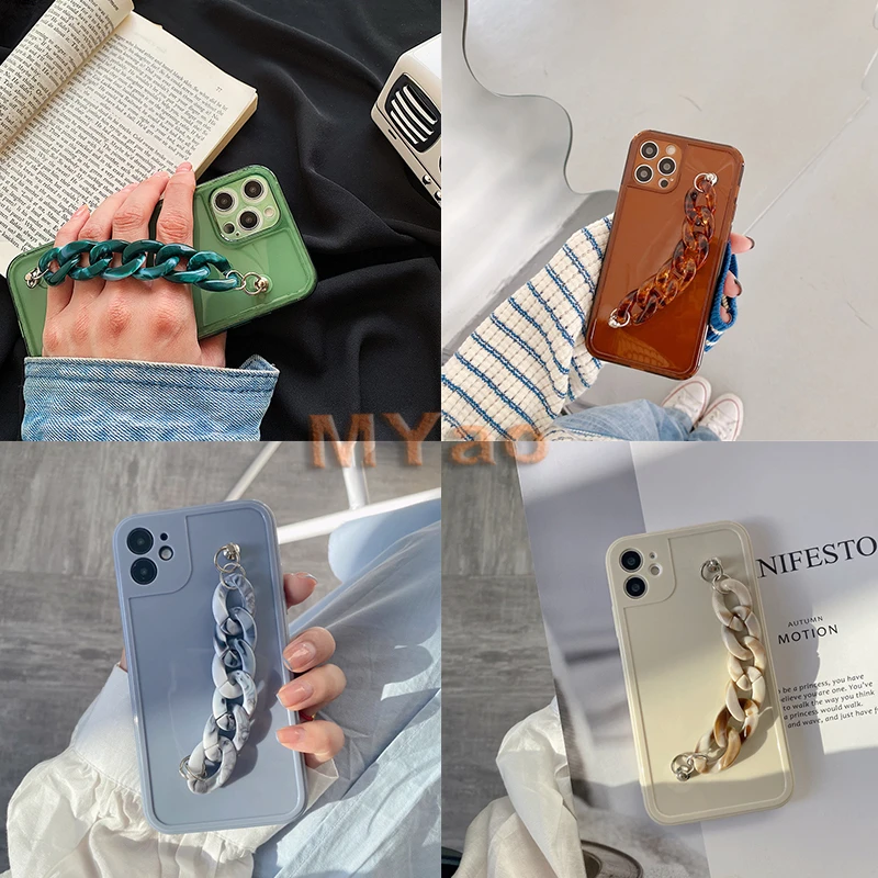 Для Google Pixel 3 4 5 6 XL 7 Pro 2 3A 4A 5A 5G мраморный янтарный браслет цепь чехол для телефона -