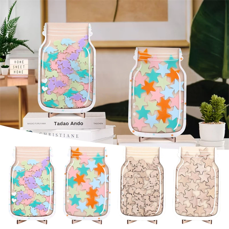 

1PC Kids Star Dinosaur Classroom Reward Jar Tokens (25 Pieces) Homework Chart Gifts for Children