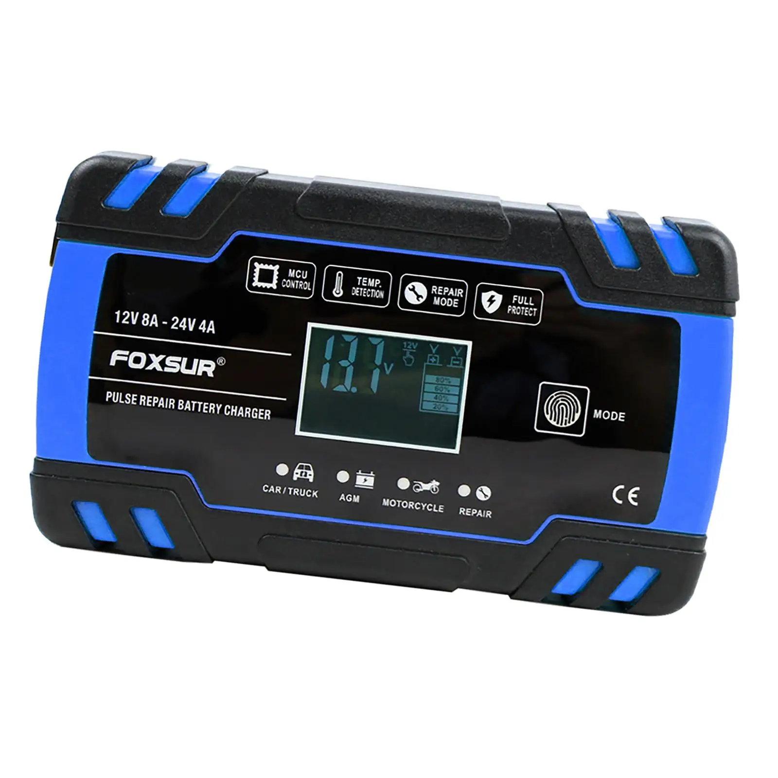 Автоматическое автомобильное зарядное устройство 12 В/8 А 24 В/4 а с ЖК-дисплеем |