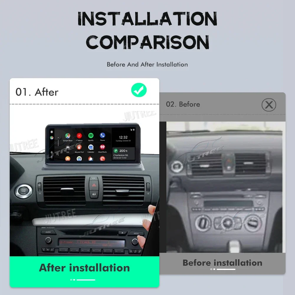 10 25-дюймовый автомобильный мультимедийный экран для BMW 1 серии 120i E87 E81 E82 E88 Apple Wireless