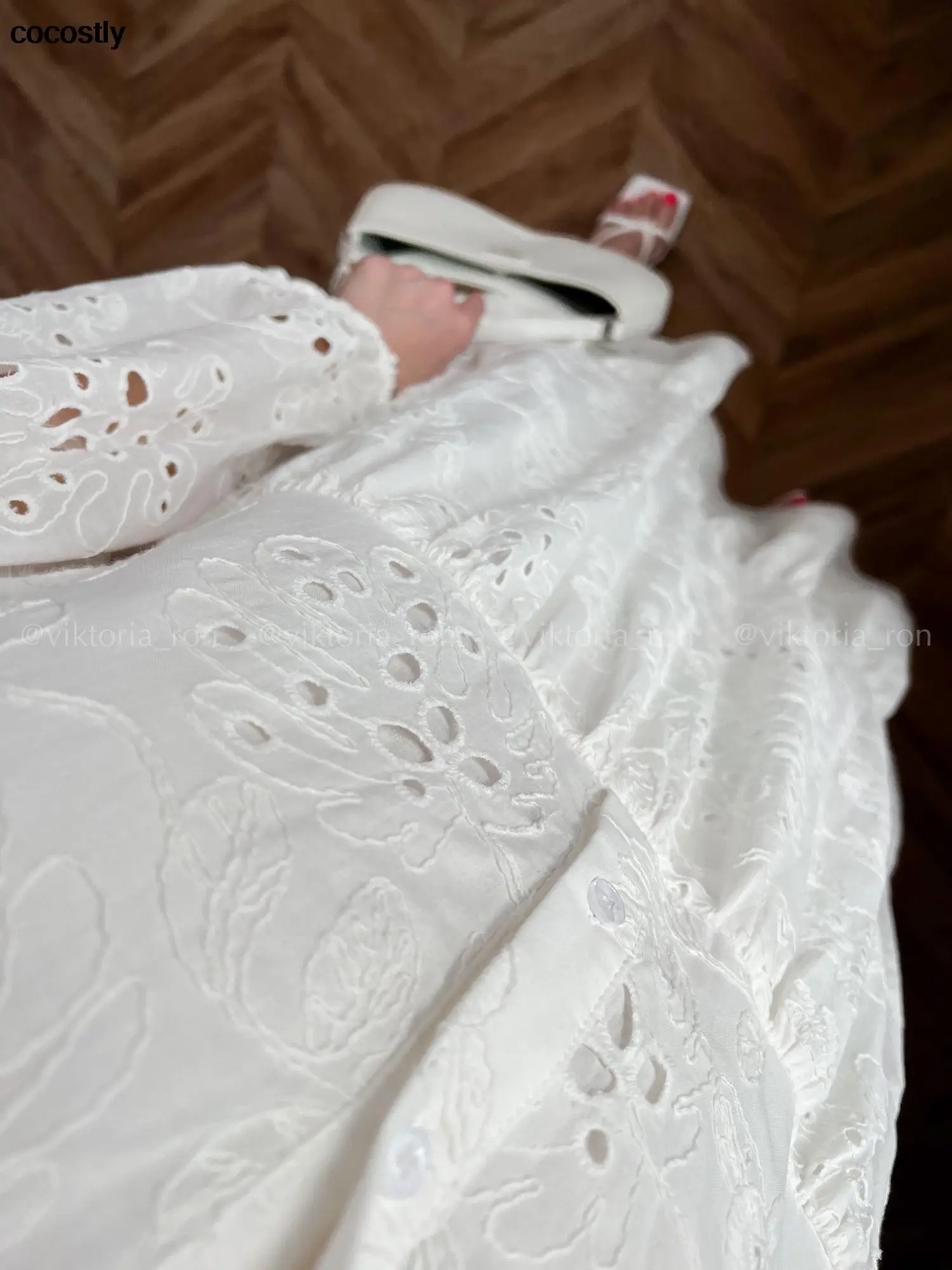 Женское платье с вышивкой белое ажурное праздничное повседневное Свободное