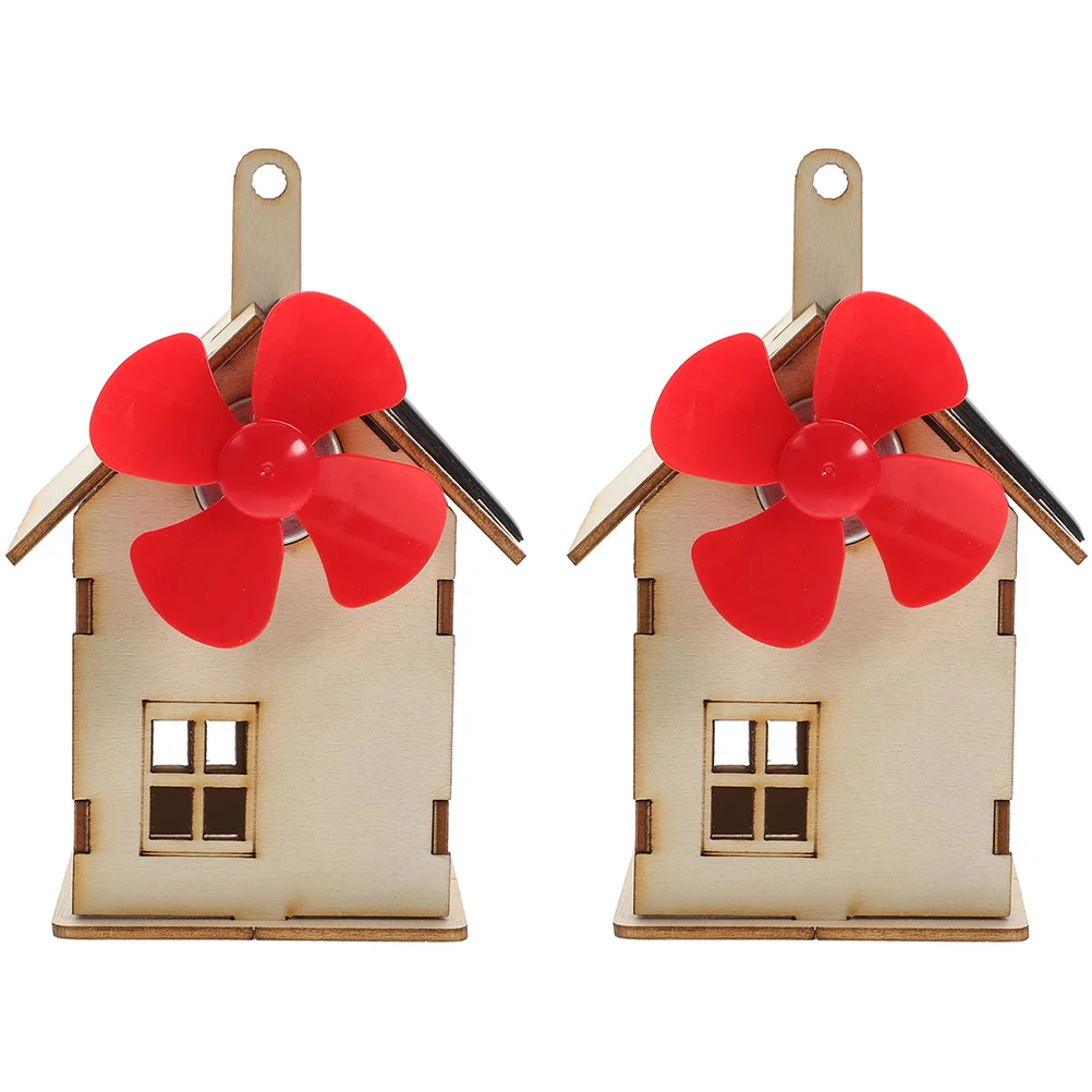 

2 Sets of Solar Power Small House Assemble Toy Kids Science Educational Experiment Toy