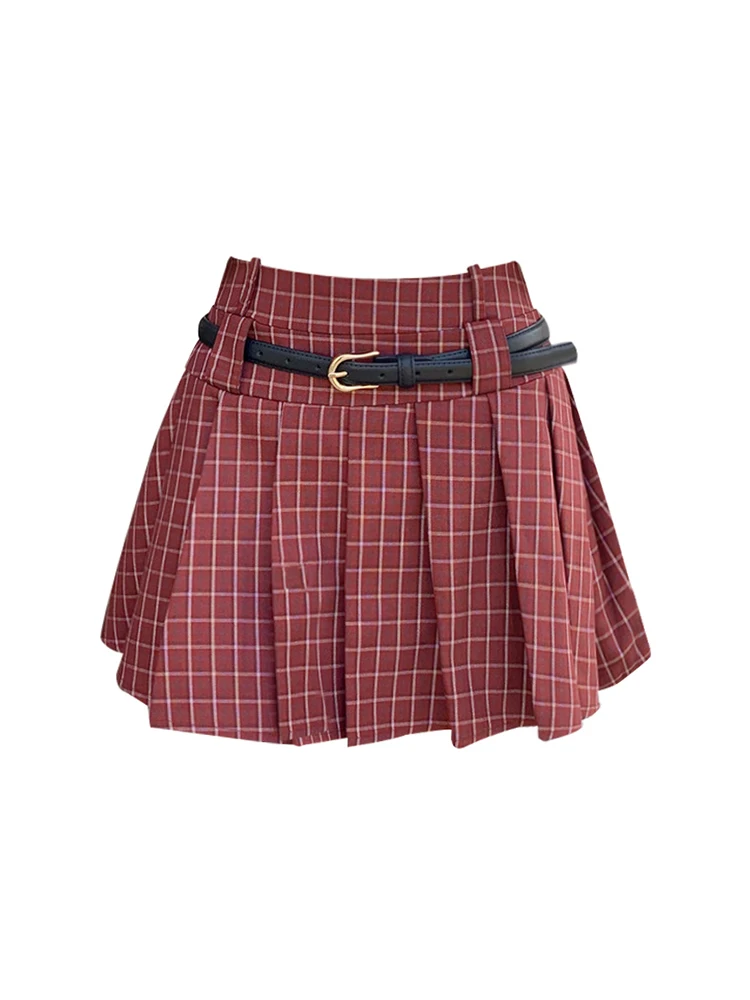 

New Summer Women Japanese Fashion Mini Plaid Pleated Skirt Preppy Style High Waist Gyaru Y2k Streetwear Harajuku Aesthetic JK