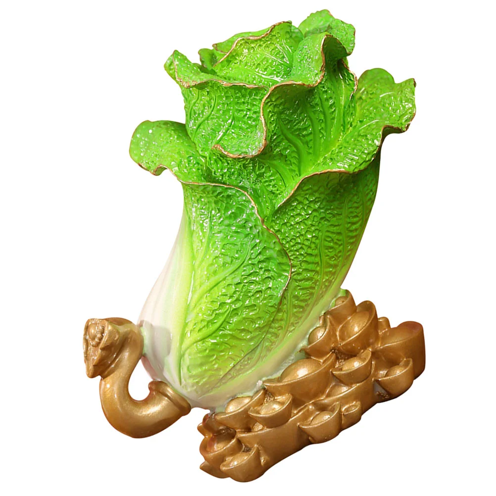 

Housewarming Gift Chinese Cabbage Craft Tabletop Decor Office Adornment Resin Figurine New Year Statue Crafts