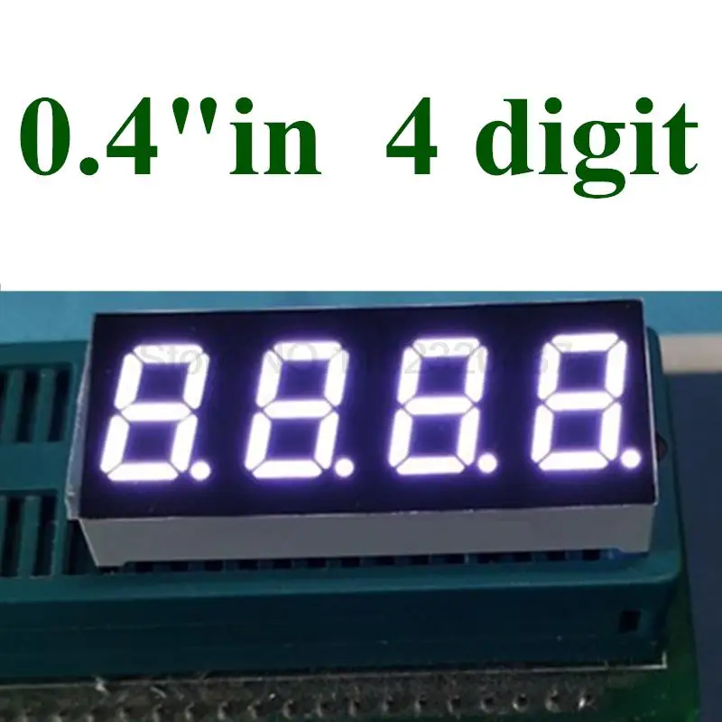 

WHITE 7 Segment LED Display 0.4 inch 4 bit Common Cathode Digital Tube seven Segment LED Display