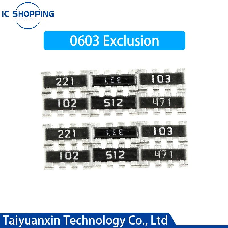

SMD Exclusion 0603 8P4R 2*4P 2.4K 2.7K 3.3K 3.6K 3.9K 4.3K 5.1K 5.6K 6.2K 6.8K 7.5K 8.2K 9.1K 10K 11K 13K Network Resistor Array