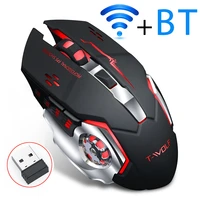 2 4G Wireless Bluetooth Mouse Gaming Silent Rechargeable Ergonomic Mice RGB Backlit USB Receiver Mause Desktop Laptop Gamer