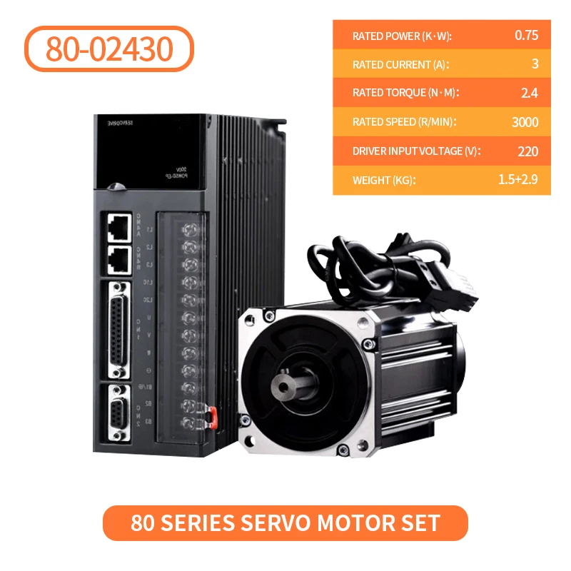 Набор серводвигателей KYDCN 750 В переменного тока 80 мм фланец 3000 Вт об/мин Нм