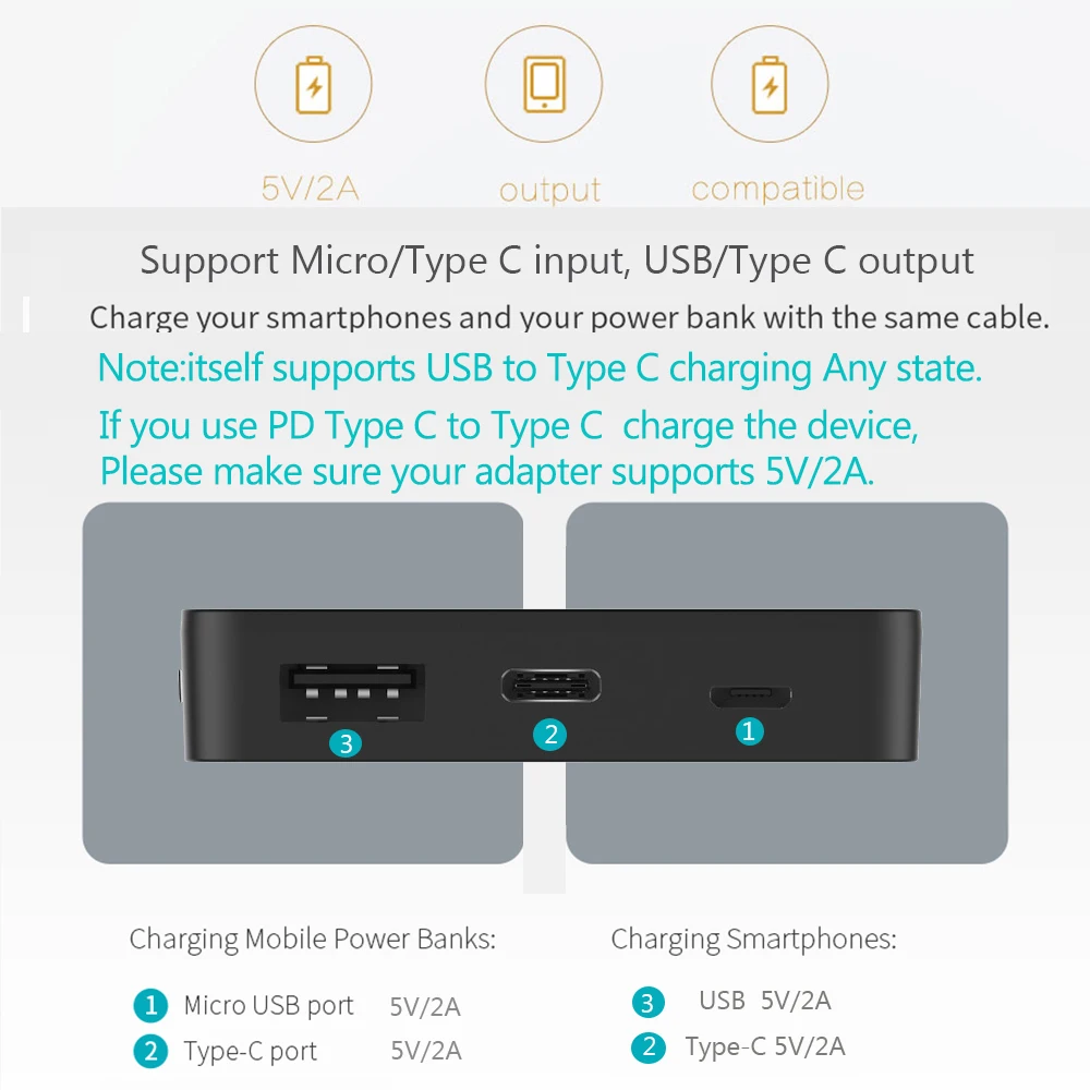 Портативный тонкий мини-Внешний аккумулятор на 5000 мА · ч внешний с USB-портом