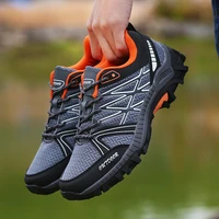 outdoor low top hiking shoes with a hundred sports shoes breathable mesh casual large size shoes anti slip and wear resistant