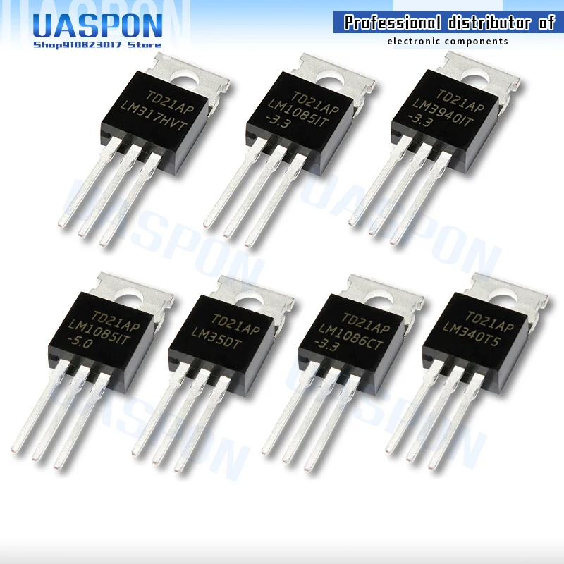 10pcs TO-220 LM1085IT-5.0 1085IT LM3940IT-3.3 3940IT LM1085IT-3.3 LM1085 LM340T-5 LM340 LM1086CT-3.3 1086ct3. 3 LM317HVT