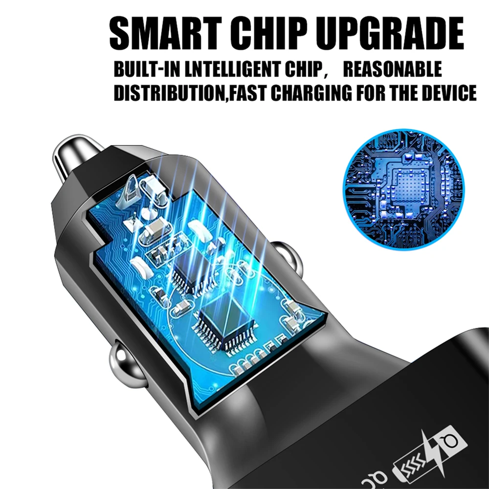 QC3.0 USB-адаптер Автомобильное зарядное устройство для телефона Двухпортовое