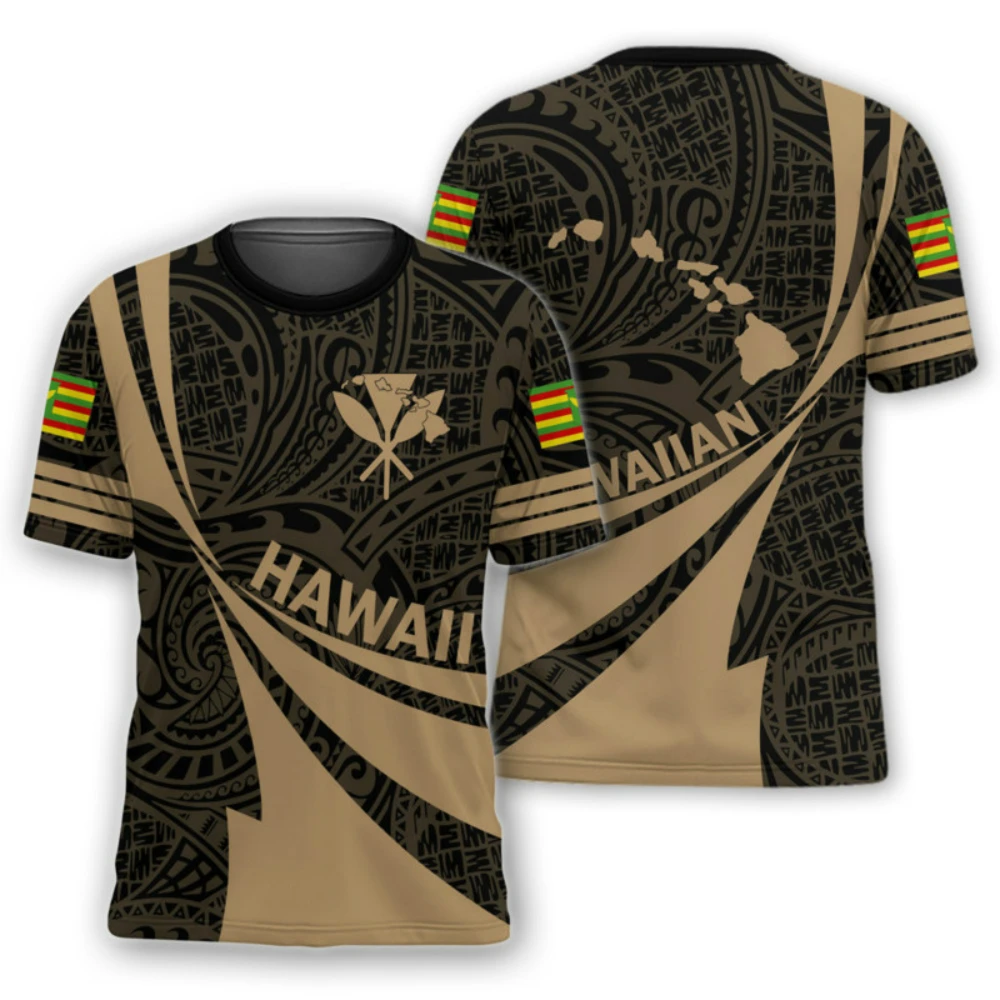 

Pohnpei -3D street clothing for men and women, 3D printed Hawaiian summer T-shirt, Polynesian street clothing, retro loose fitti