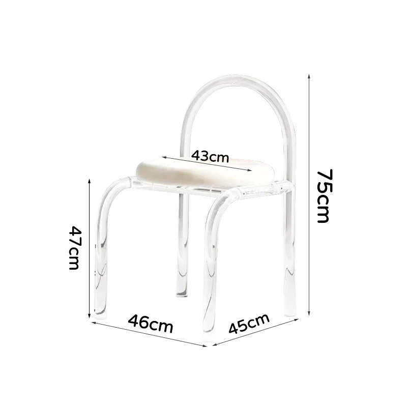 Современный роскошный Ins прозрачный обеденный стул Макияж акриловый