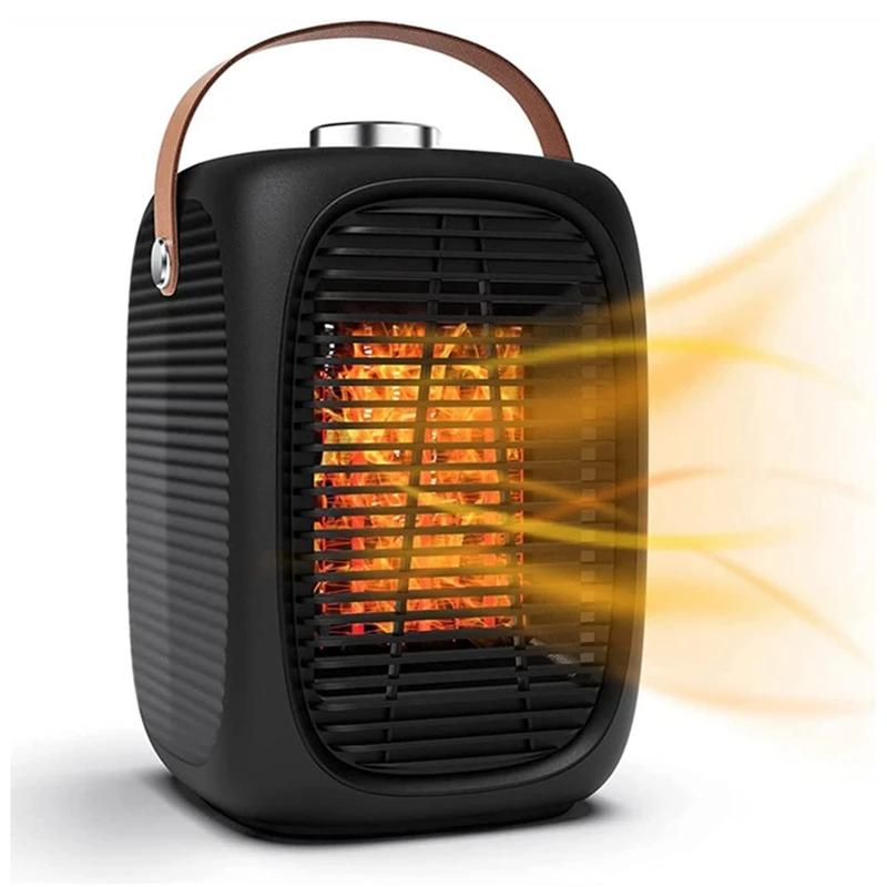 

1 Piece Energy Saving Quiet 800 W / 1300 W Two Power Levels Energy Saving Ceramic Fan Heater For Living Room EU Plug Black