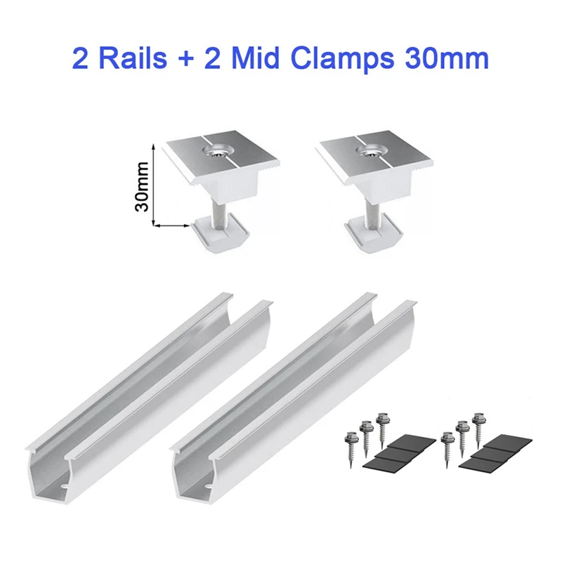 Solar Panel Mount Bracket Rails Clamp Fastening Module Mounting PV Power Supplies Trapezoidal Roof