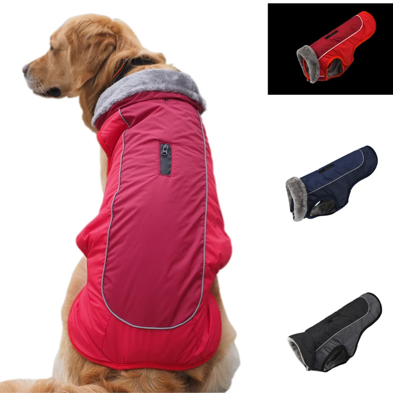 

Fur Collar Pet Clothes Reflective Waterproof Winter Coat For Dogs The New Coat Is Suitable For Dogs Of All Sizes
