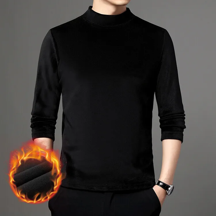 

Пуловер мужской с длинным рукавом, Модный Повседневный дышащий вязаный мягкий деловой пуловер с круглым вырезом, утепленный бархатный топ
