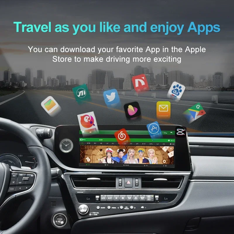 Фото Беспроводная 4 + 64G Ai Box из углеродного волокна Qual-comm 8-ядерный USB-телевизор CarPlay для США, Канады, Android 11, 4G LTE, гарантия 1 год — для Youtube №4