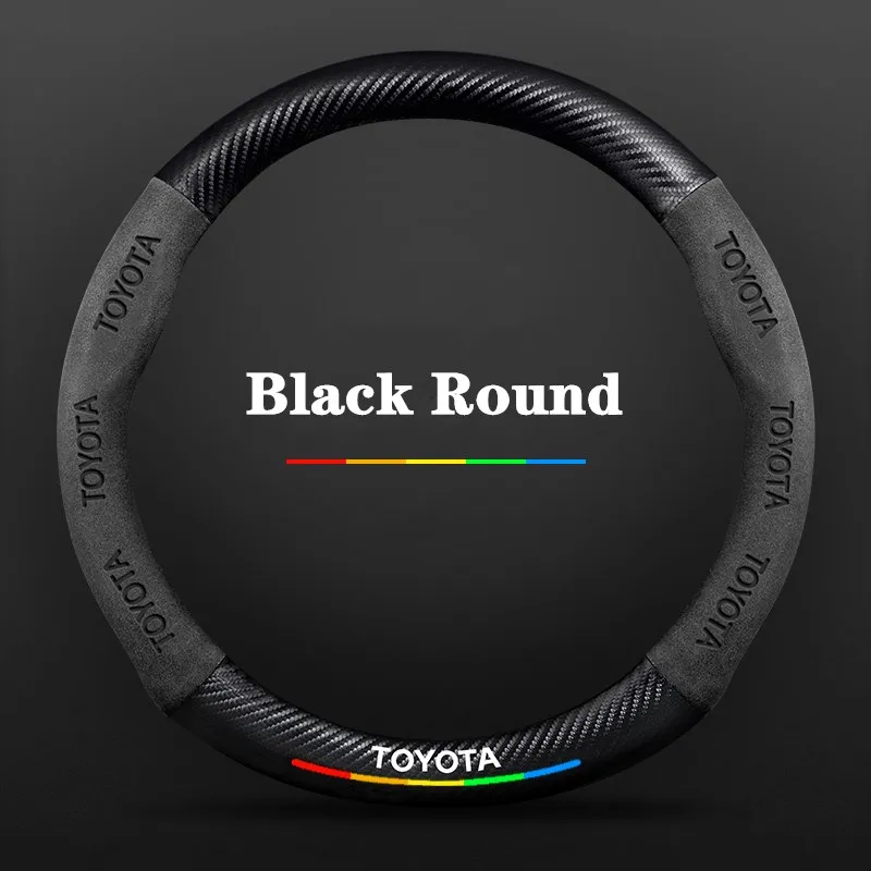 

New Car Suede Carbon Fiber Non-Slip Steering Wheel For Toyota Corolla Camry RAV4 Avalon Venza CHR Land Cruiser Prado Yaris Prius