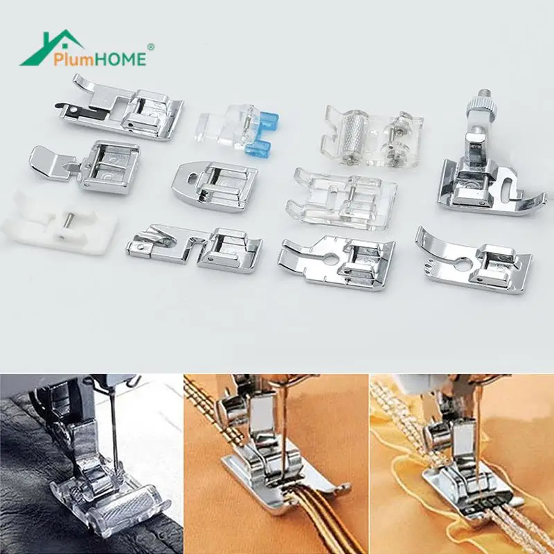 11pcs Sewing Machine Presser Foot Feet Kit Set With Box Brother Singer Janom Sewing Machines Foot Tools Accessory Sewing Tool