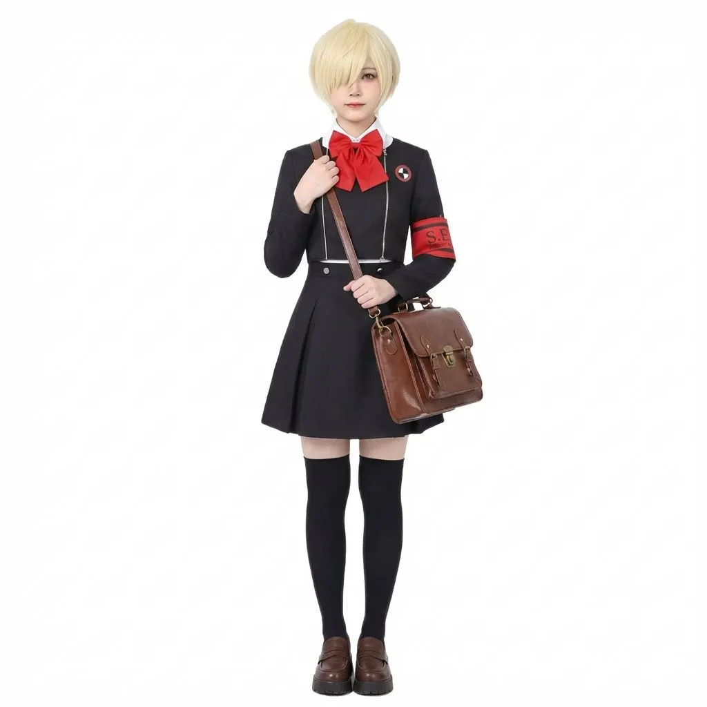 Фото Костюм для косплея Макото Юки из игры Persona 3, униформа старшей школы Gekkoukan, рубашка с вышивкой, для повседневной носки, подарок, полный комплект для Comic Con №2