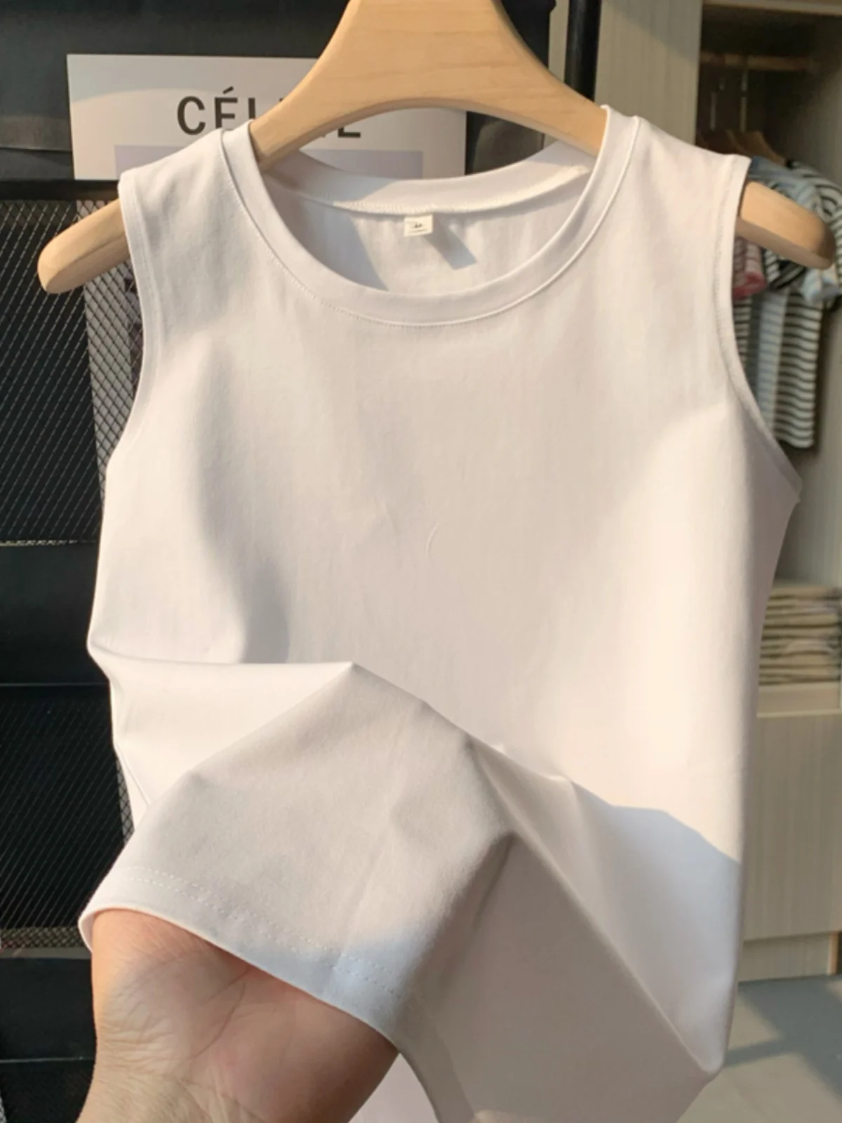 Белая маленькая майка из чистого хлопка женская летняя верхняя одежда
