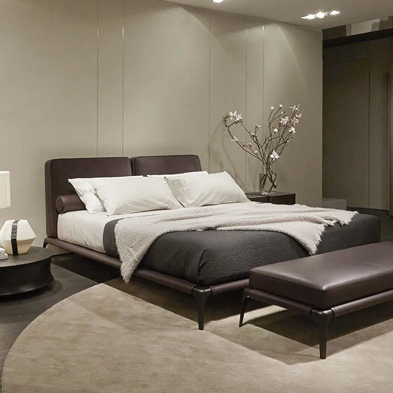 

Cloth bed light luxury double bed Italian villa simple modern Nordic style solid wood 1.8m 1.5 master bedroom wedding bed