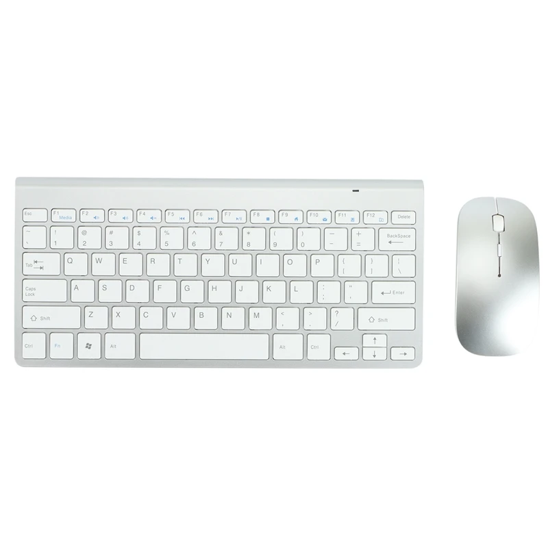 

Wireless Keyboard And Mouse Combo Small And Quiet Chocolate Key 2.4Ghz 78-Key Wireless Keyboard And Mouse Combo (Silver)
