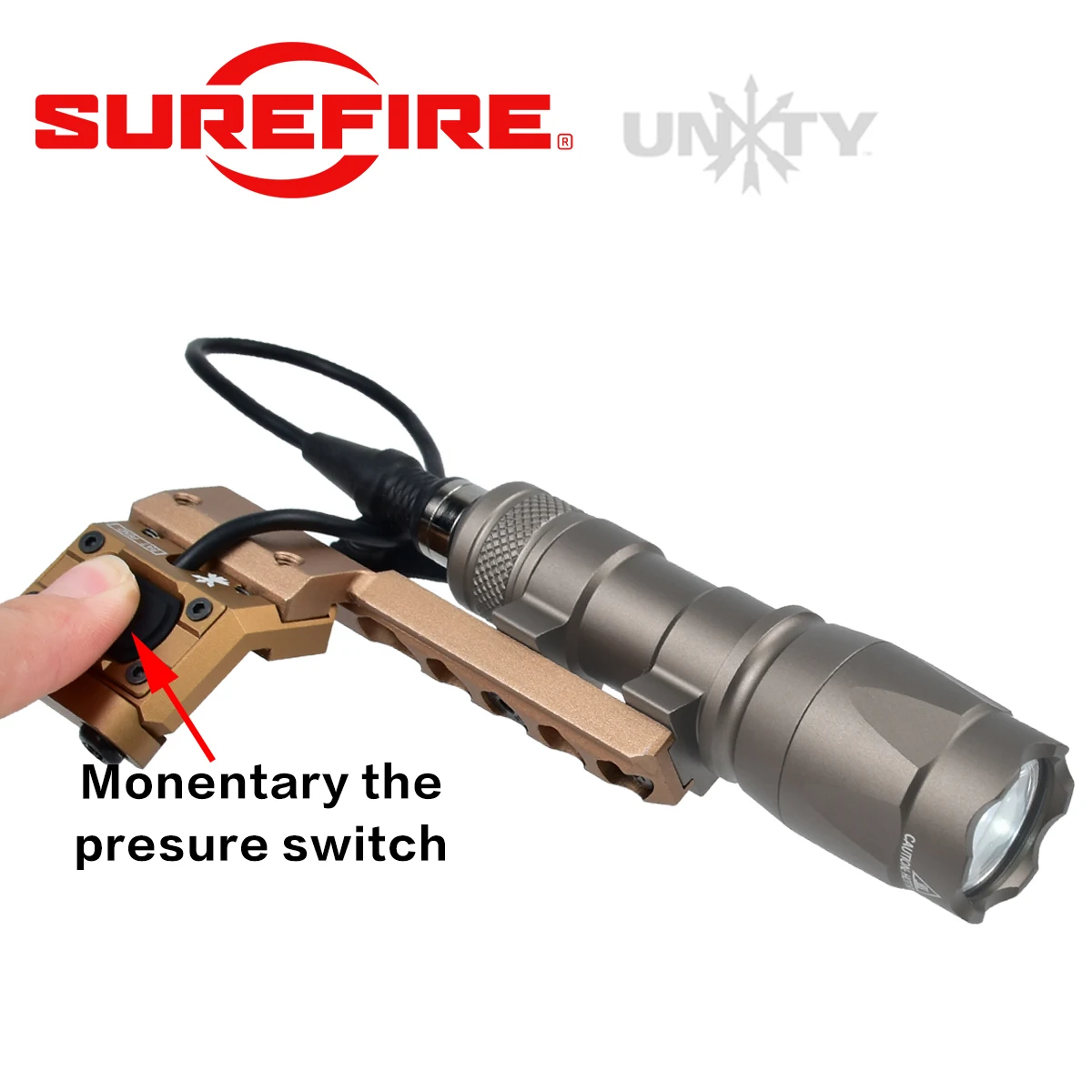 Фото Фонарь Surefire M600 M300 UNITY с двойным переключателем, тактический светодиодный прожектор для охоты, тактический фонарь для винтовки AR15, фонарь для страйкбола. №3