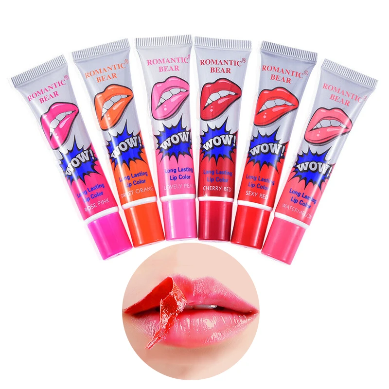 

6 Colors Amazing Peel Off Liquid Lipstick Waterproof Long Lasting Lip Gloss Mask Moisturizer Makeup Tear Pull Lip Lint Cosmetics