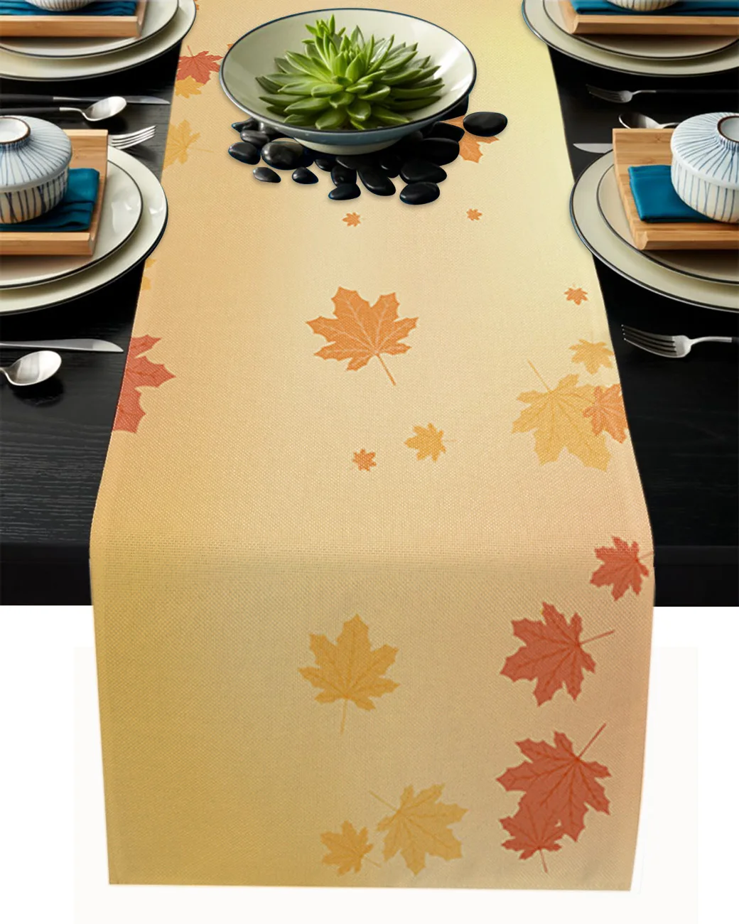 

_ Падение опавшие листья Нескользящая настольная дорожка s свадебный кофейный столик Декор обеденная антиобрастающая настольная дорожка