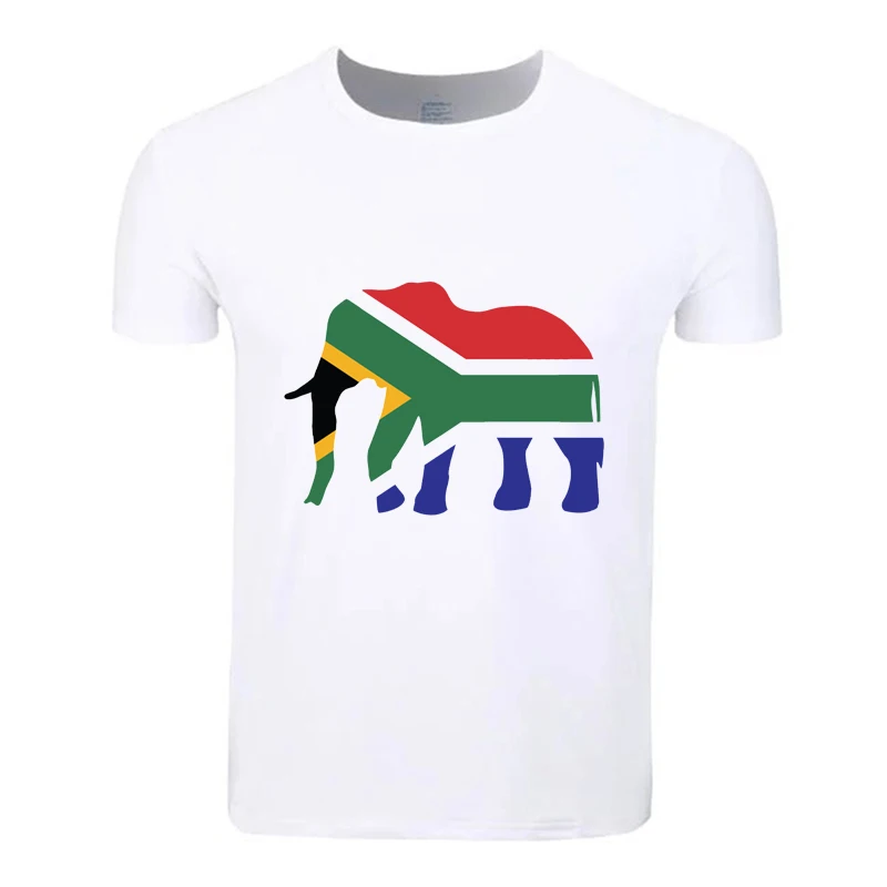 Летняя хлопковая Футболка с принтом южноафриканского флага для студентов